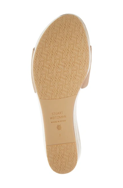 Stuart Weitzman Summer Suede Wedge Sandals In Adobe