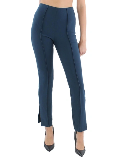 Shop Cinq À Sept Brianne Womens Pintuck Split Hem High-waist Pants In Blue