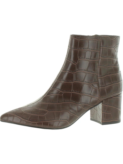 Shop Marc Fisher Jelly 4 Womens Faux Leather Embossed Ankle Boots In Brown