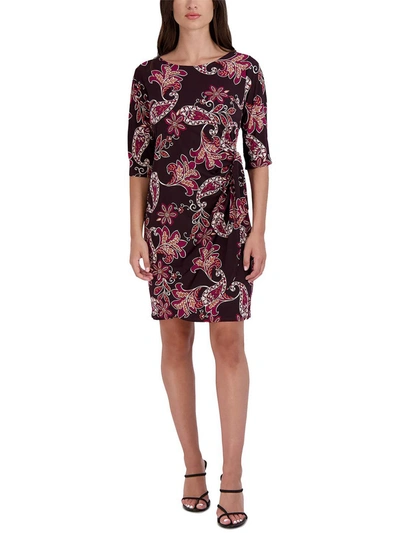 Shop Signature By Robbie Bee Petites Womens Paisley Mini Wear To Work Dress In Multi