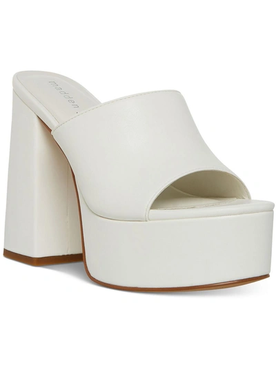 Shop Madden Girl Jesa Womens Faux Leather Open Toe Platform Sandals In White