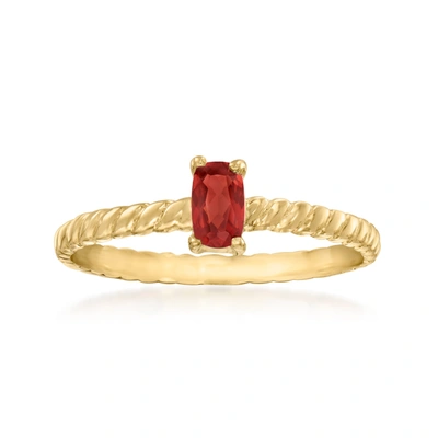 Shop Canaria Fine Jewelry Canaria Garnet Twisted Ring In 10kt Yellow Gold In Red