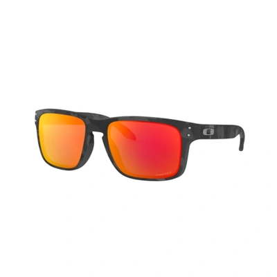 Shop Oakley Men's Holbrook 9102-e9 Black Camo Prizm Ruby Sunglasses