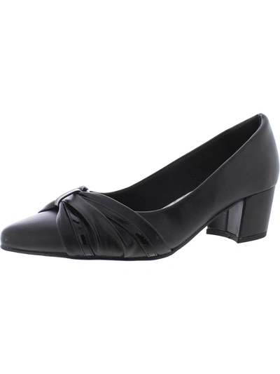 Shop Easy Street Millie Womens Faux Leather Slip-on Pumps In Black