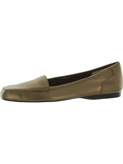 Shop Array Freedom Womens Square Toe Loafers In Gold