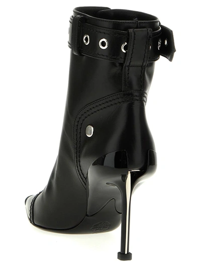 Shop Alexander Mcqueen 'slash Biker' Ankle Boots In Black