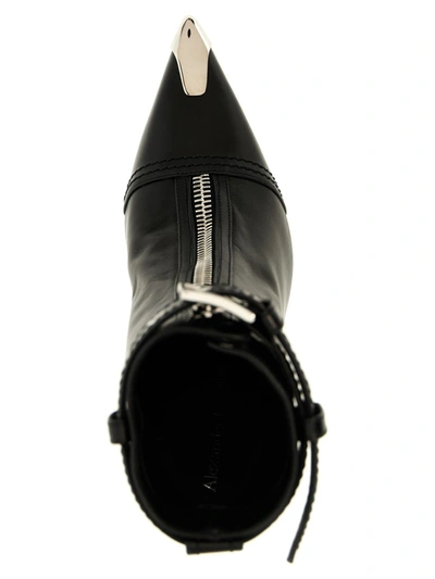 Shop Alexander Mcqueen 'slash Biker' Ankle Boots In Black