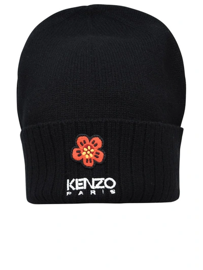 Shop Kenzo Berretto Logo Scritta In Black