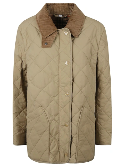 Shop Burberry Quilted Down Jacket In Archive Beige/orange