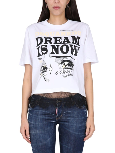 Dsquared2 Dsquared Women T-shirt With Logo In Nero