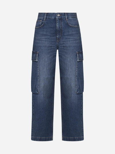 Shop Stella Mccartney Cargo Jeans In Dark Blue