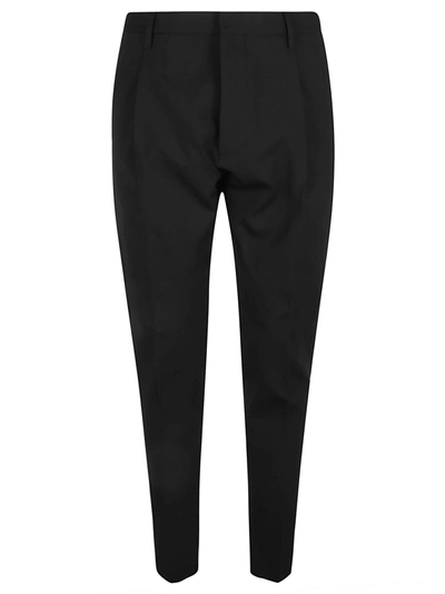 Shop Dsquared2 Logo Patch Slim-cut Cropped Trousers In Black