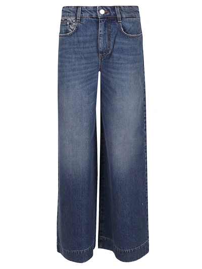 Shop Stella Mccartney Dark Blue Vintage And S Wave Wide Leg Jeans