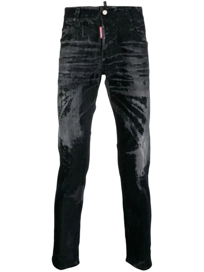 Shop Dsquared2 Black Stretch-cotton Denim Jeans