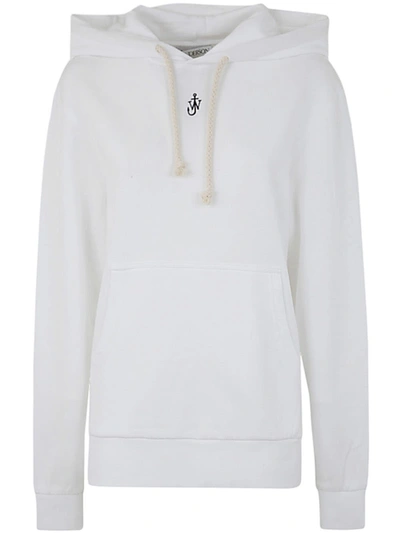 Shop Jw Anderson J.w. Anderson Anchor Embroidery Hoodie In White