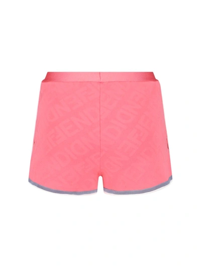 Shop Fendi Mirror Logo Pants In Rosa