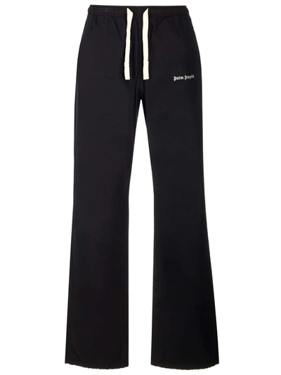 Shop Palm Angels Wide Cotton Pants In Nero