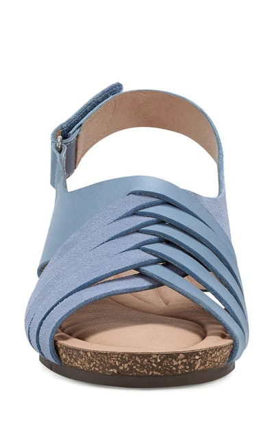 Shop Earth ® Hartie Slingback Wedge Sandal In Medium Blue