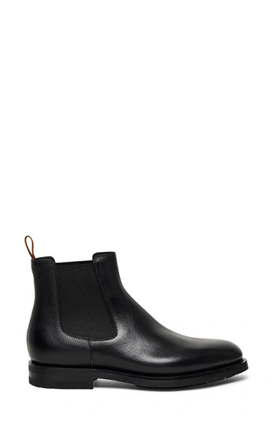 Santoni Elastic-panel Leather Boots In Black-n01