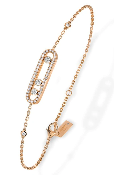 Shop Messika Baby Move Diamond Bracelet In Pink Gold