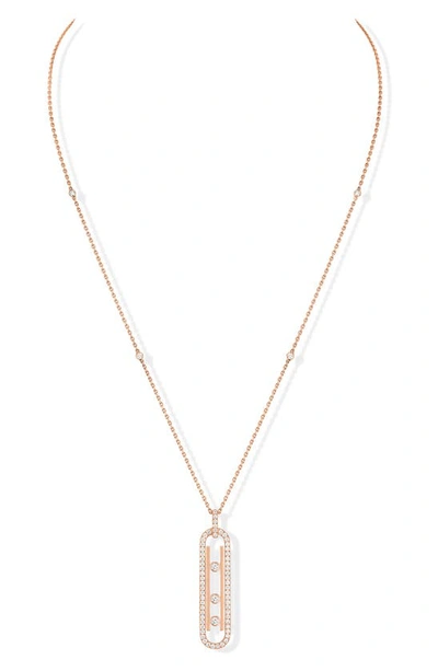 Messika Move 10th 18ct Yellow-gold And Diamond Necklace In Pink Gold