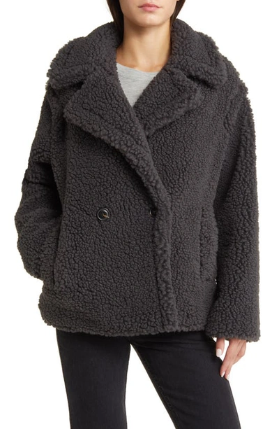 Shop Ugg (r) Gertrude Teddy Faux Shearling Coat In Ink