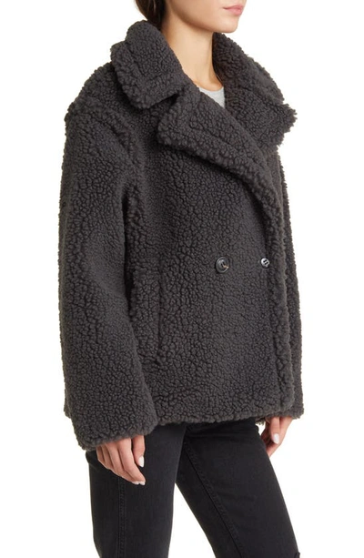 Shop Ugg Gertrude Teddy Faux Shearling Coat In Ink