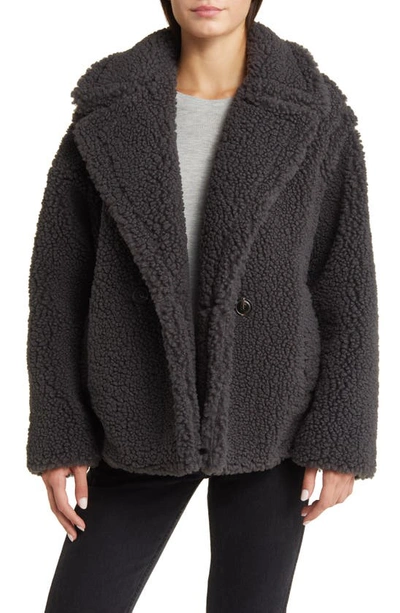 Shop Ugg Gertrude Teddy Faux Shearling Coat In Ink