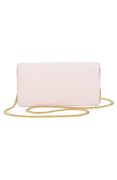 Shop Valentino Vlogo Signature Leather Wallet On A Chain In 16q Rose Quartz