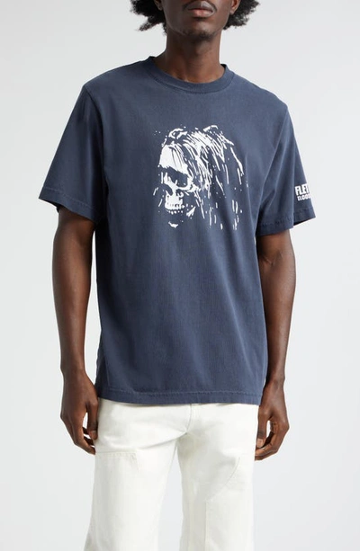 Shop Noon Goons X Christian Fletcher Signature Graphic T-shirt In Pigment Navy