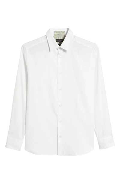 Shop Ted Baker Lecce Textured Stripe Button-up Shirt In White