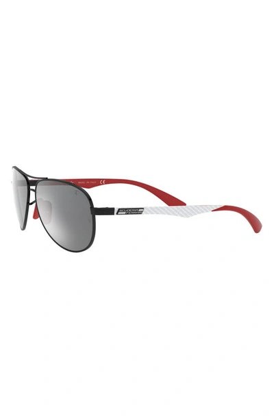 Shop Ray Ban X Scuderia Ferrari 61mm Pilot Sunglasses In Black