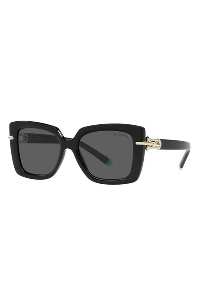 Shop Tiffany & Co 53mm Butterfly Sunglasses In Black