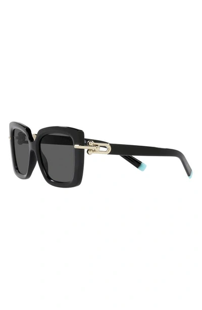 Shop Tiffany & Co 53mm Butterfly Sunglasses In Black