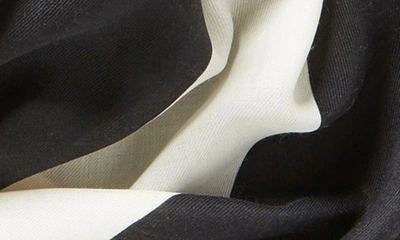 Shop Valentino Chevron Stripe Cashmere & Silk Fringe Scarf In 0an Avorio/ Nero