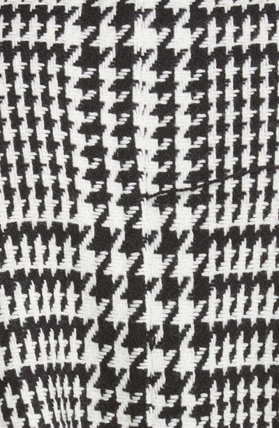 Shop Max Mara Diomede Contrast Trim Houndstooth Check Virgin Wool Coat In Black White