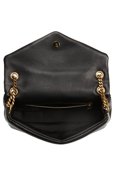 Shop Saint Laurent Calypso Lambskin Leather Shoulder Bag In Nero