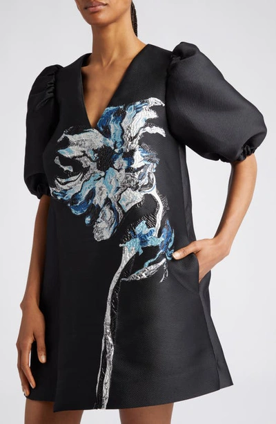 Shop Stine Goya Brethel Metallic Floral Jacquard Dress In Icy Flower