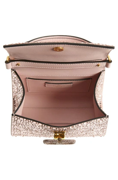 Shop Valentino Mini Vsling Crystal Embellished Top Handle Bag In D0m Vintage Rose/ Rose Quartz