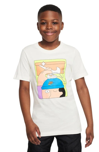 Shop Nike Kids' Sportswear Graphic T-shirt In Sail