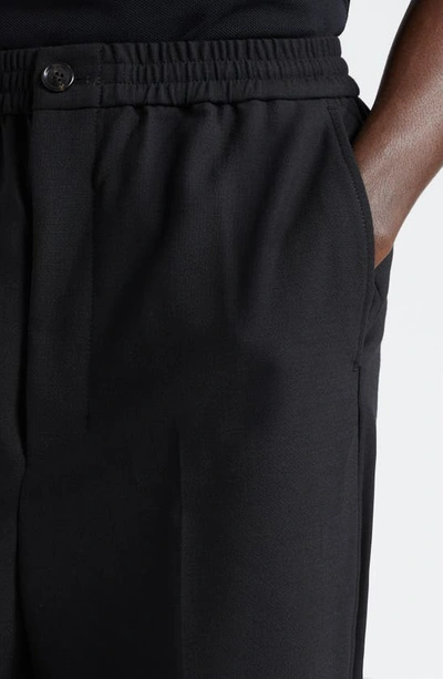 Shop Ami Alexandre Mattiussi Elastic Waist Straight Leg Trousers In 001 Black