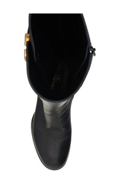 Valentino Garavani Vlogo Signature Calfskin Boot 70mm Woman Black 38.5