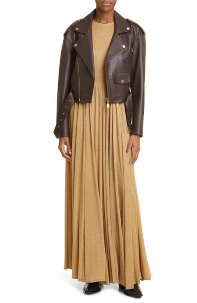 Zimmermann Luminosity Leather Biker Jacket In Espresso