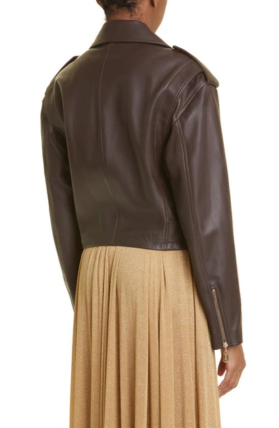 Zimmermann Luminosity Leather Biker Jacket In Espresso