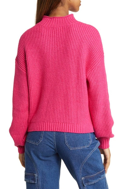 Shop Bp. Mock Neck Sweater In Pink Beetroot