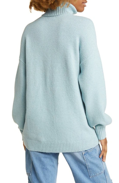 Shop Bp. Oversize Turtleneck Sweater In Blue Sterling