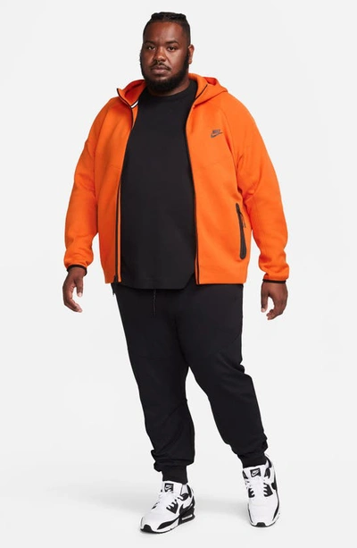 Shop Nike Tech Fleece Windrunner Zip Hoodie In Campfire Orange/ Black