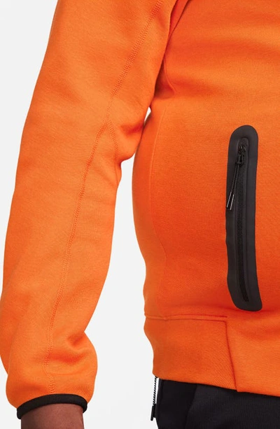 Shop Nike Tech Fleece Windrunner Zip Hoodie In Campfire Orange/ Black
