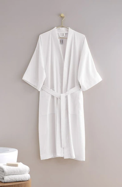 Shop Frette Cotton Piqué Robe In White