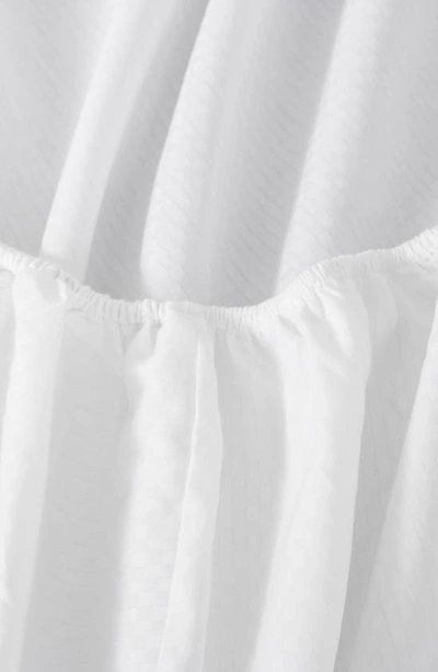 Shop Frette Checkered Cotton Sateen Fitted Sheet In White